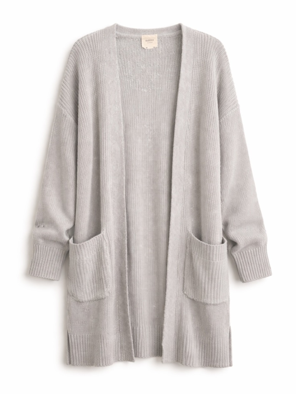 Harper Heritage Longline Knit Cardigan | Open Front | Pockets | Size Medium